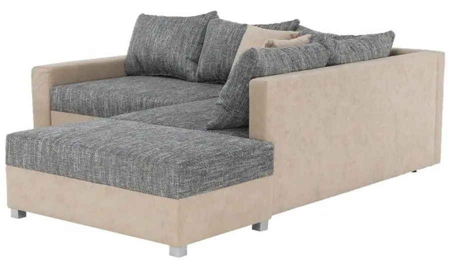Диван угловой с пуфом Mobhaus Ida New Right (Beige/Gray) - 3