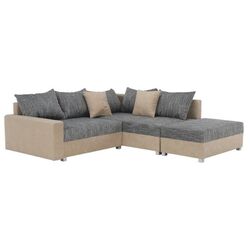 Canapea de colt cu puf Mobhaus Ida New Right (Beige/Gray)
