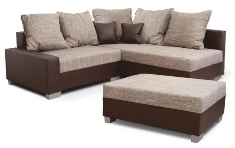 Диван угловой с пуфом Mobhaus Ida New Right (Brown) - 2