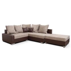Canapea de colt cu puf Mobhaus Ida New Right (Brown)