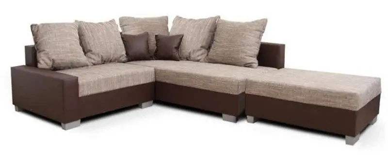 Диван угловой с пуфом Mobhaus Ida New Right (Brown)