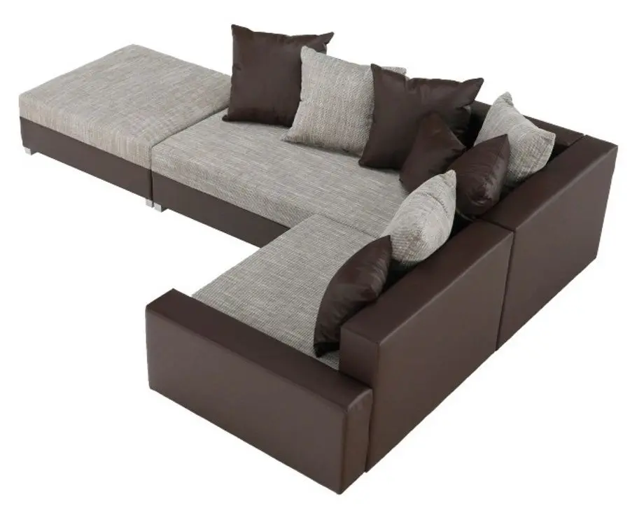 Canapea de colt cu puf Mobhaus Petrana New (Brown) - 6