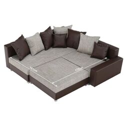 Canapea de colt cu puf Mobhaus Petrana New (Brown) Thumb