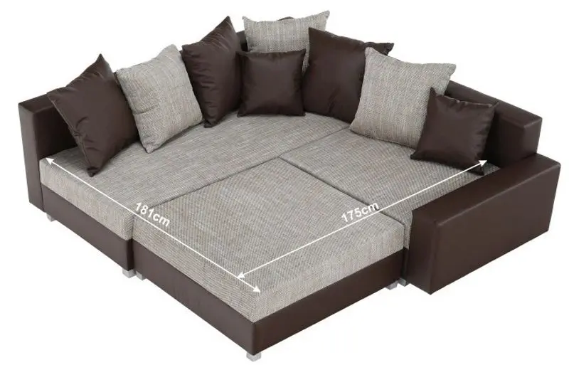 Canapea de colt cu puf Mobhaus Petrana New (Brown) - 3