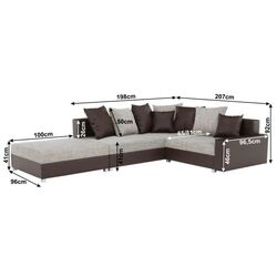 Canapea de colt cu puf Mobhaus Petrana New (Brown) Thumb