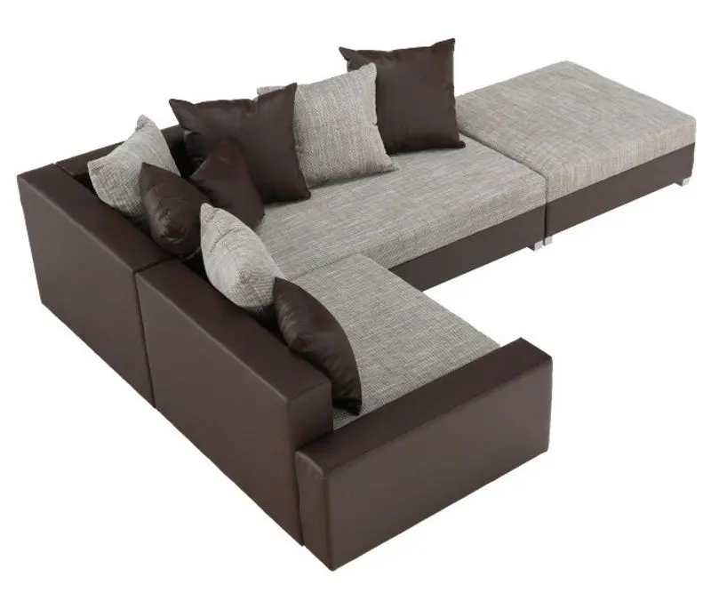 Canapea de colt cu puf Mobhaus Petrana New Right (Brown) - 10