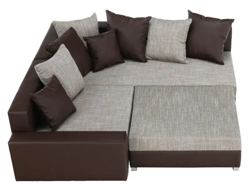 Canapea de colt cu puf Mobhaus Petrana New Right (Brown) - 9