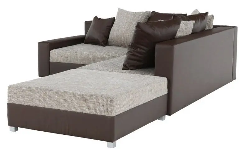 Canapea de colt cu puf Mobhaus Petrana New Right (Brown) - 7