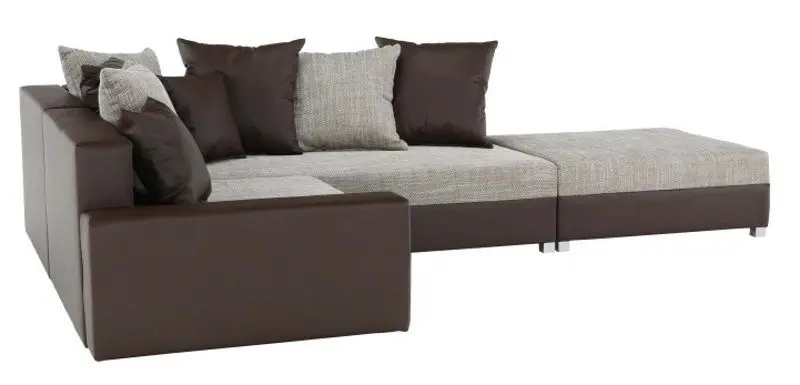 Canapea de colt cu puf Mobhaus Petrana New Right (Brown) - 5