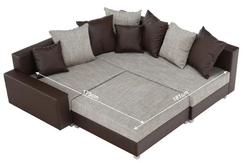 Canapea de colt cu puf Mobhaus Petrana New Right (Brown) - 3