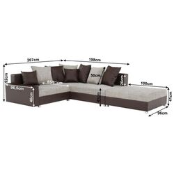 Canapea de colt cu puf Mobhaus Petrana New Right (Brown) Thumb
