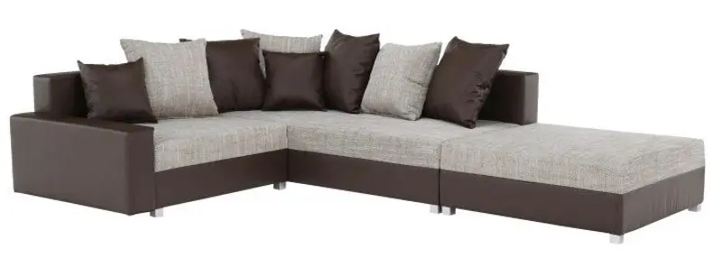 Canapea de colt cu puf Mobhaus Petrana New Right (Brown)