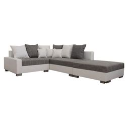 Canapea de colt cu puf Mobhaus Petrana New Right (White/Gray)