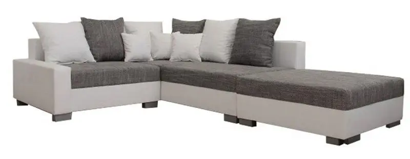 Canapea de colt cu puf Mobhaus Petrana New Right (White/Gray)