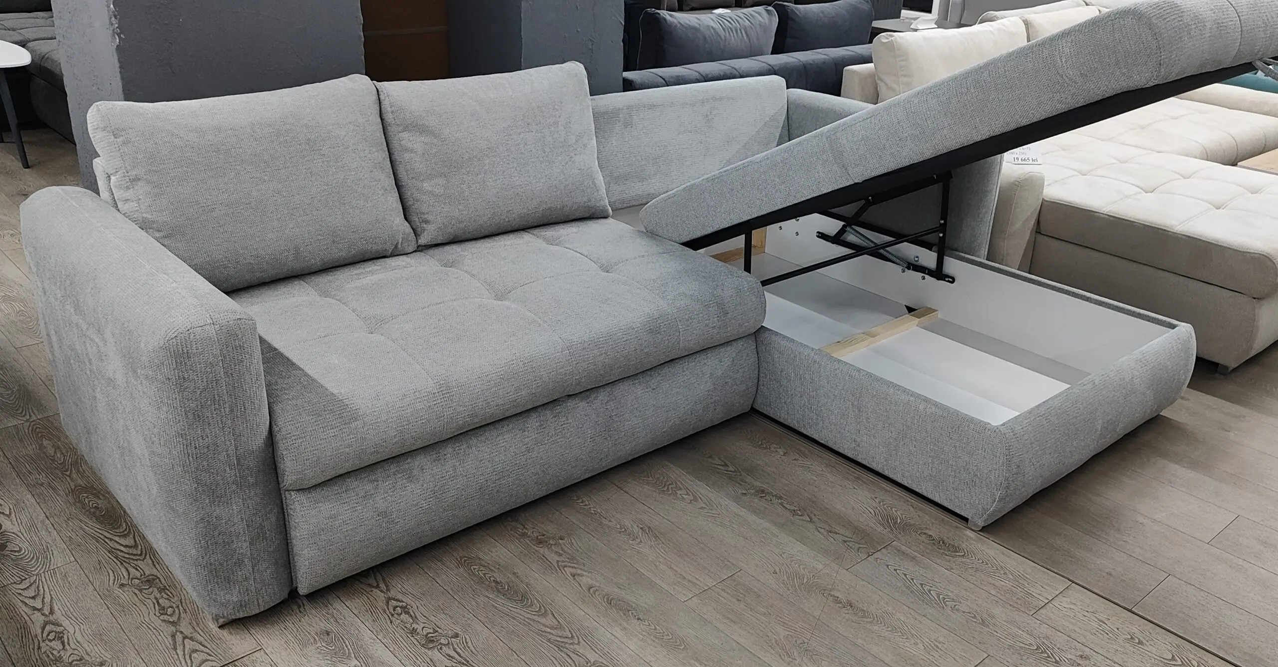 Canapea de colt Mobiland Grande Aragon 83 (Grey) - 2