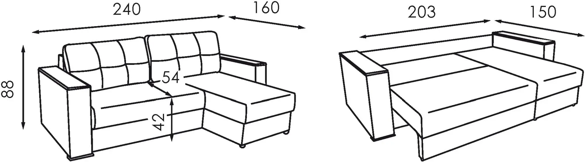Canapea de colt Modern Arthur Alaska 23/Alaska 03 Beige Grey/Dark Brown (colt Г)