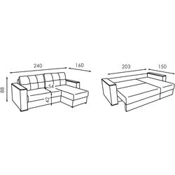 Canapea de colt Modern Arthur New Vavilon 65 Grey Brown (colt Г) Thumb