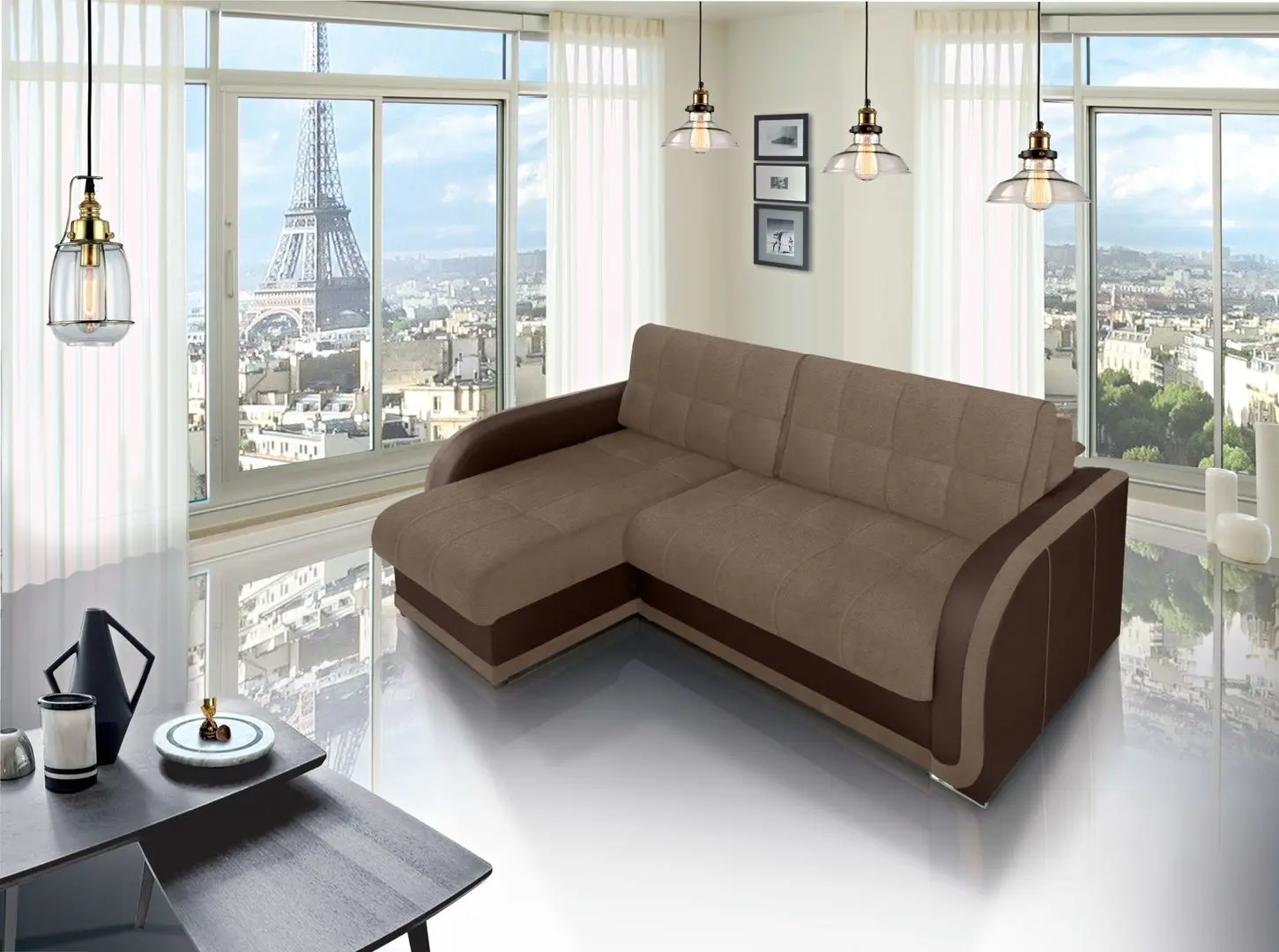 Canapea de colt Modern Barton Alaska 02/Fly Nova 2231 Indian Tan/Chocolate Brown (colt 7)