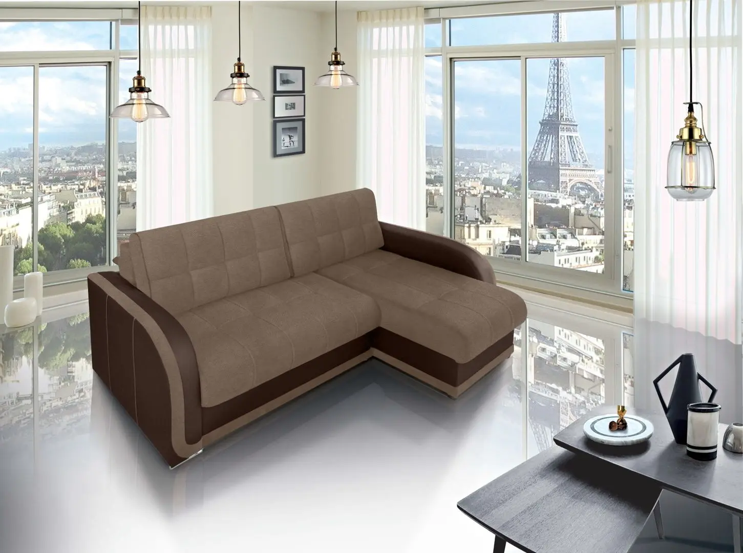 Canapea de colt Modern Barton Alaska 02/Fly Nova 2231 Indian Tan/Chocolate Brown (colt Г)