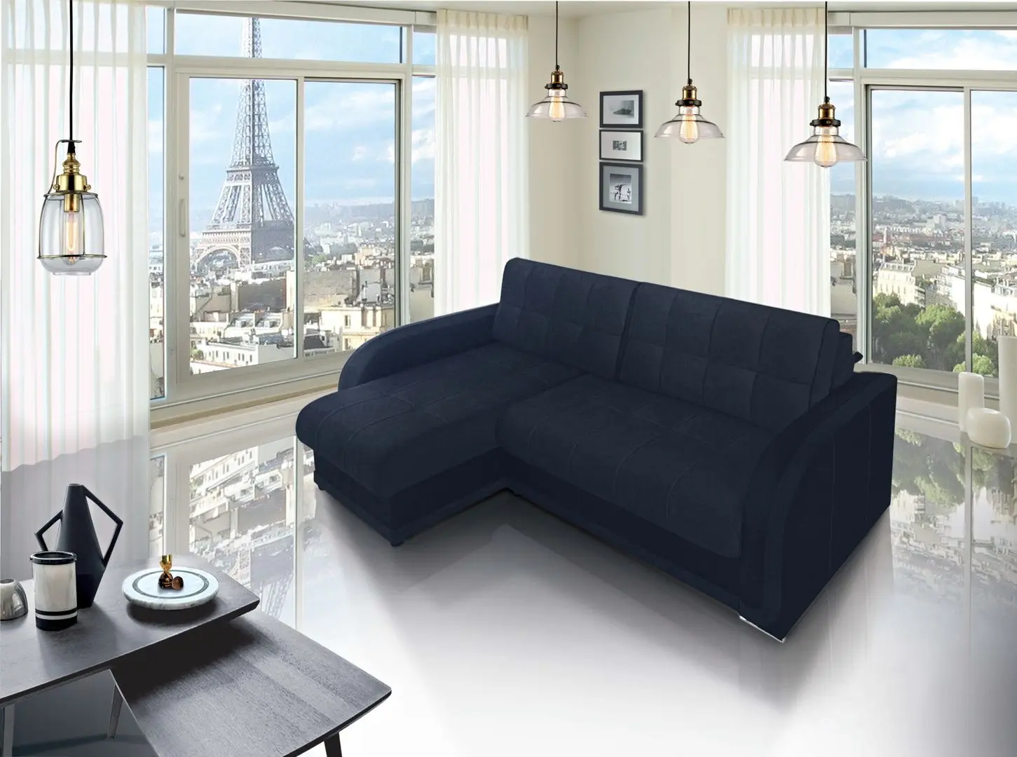 Canapea de colt Modern Barton Alaska 88 Dark Blue (colt 7)