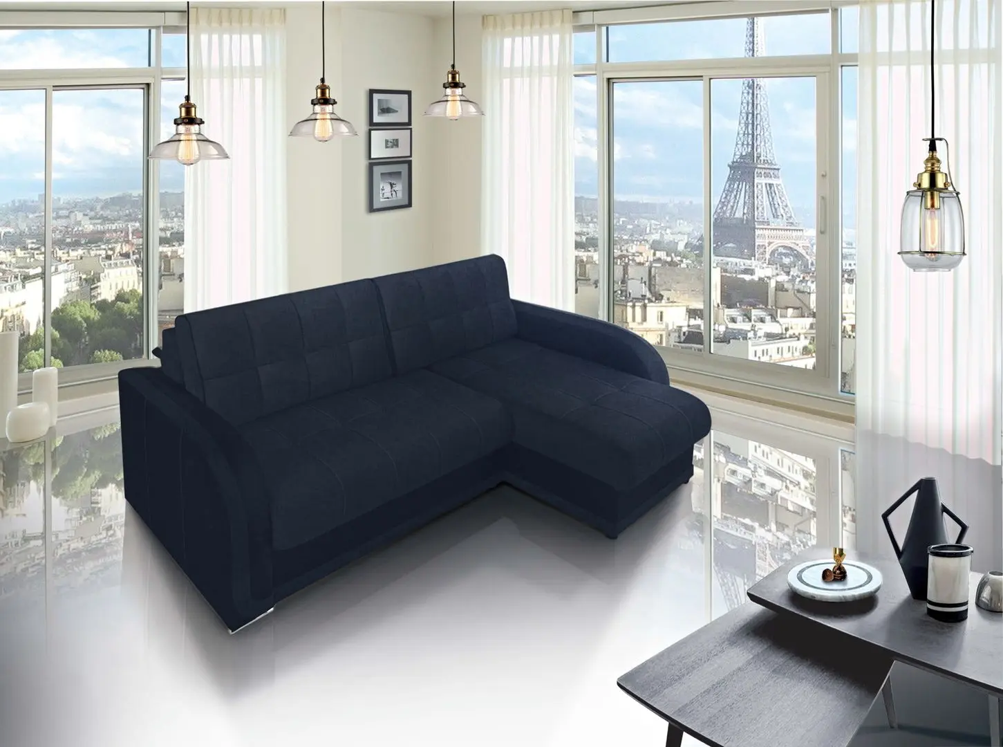 Диван угловой Modern Barton Alaska 88 Dark Blue (угол Г)