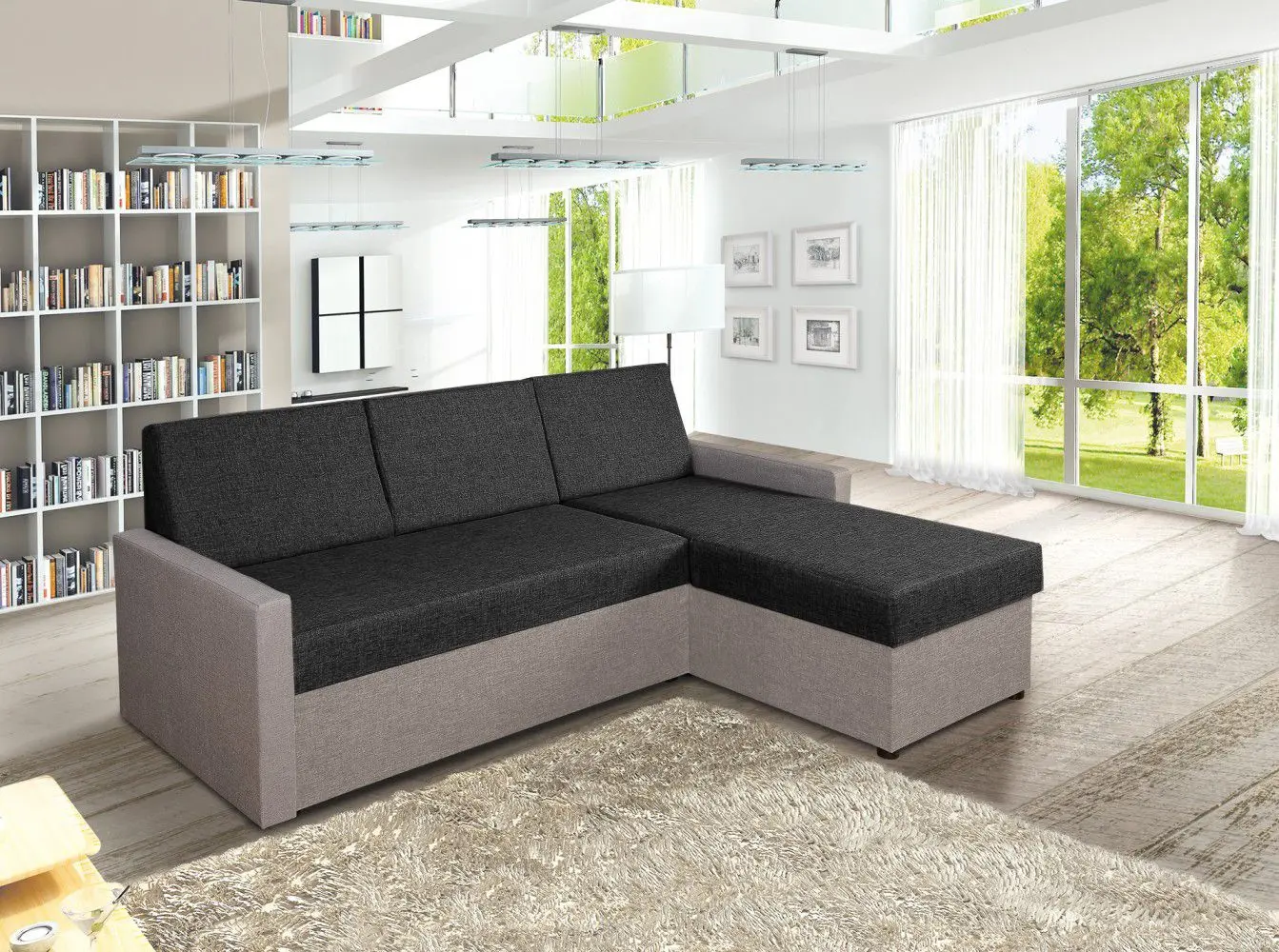 Canapea de colt Modern Leader Kanna 97/Kanna 92 (Dark Gray/Light Gray)