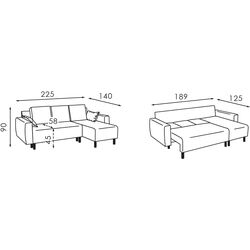 Canapea de colt Modern Leo Alaska 08 (Grey) Thumb