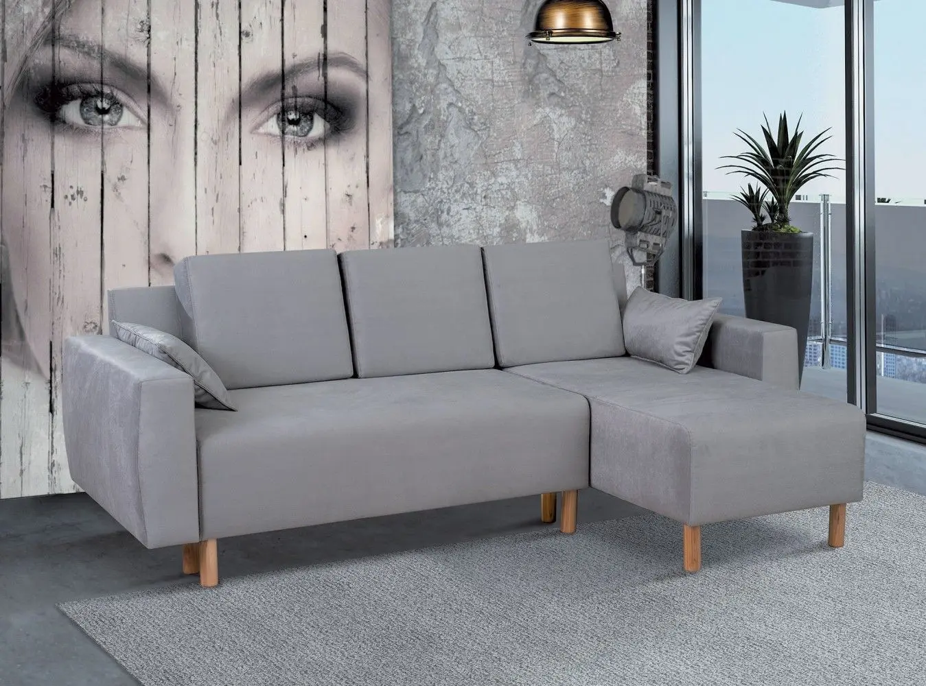 Canapea de colt Modern Leo Alaska 08 (Grey)