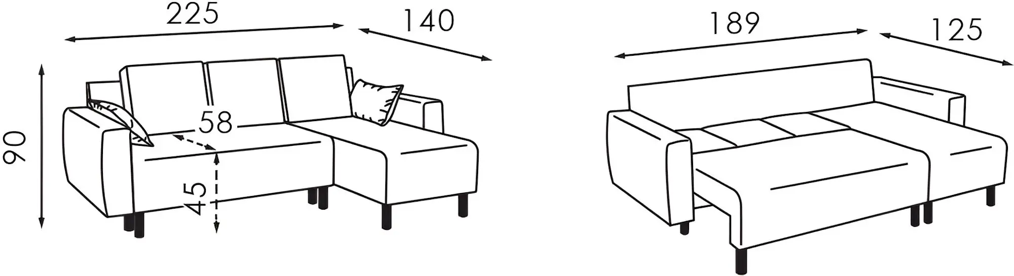 Canapea de colt Modern Leo Alaska 86 (Turquoise)