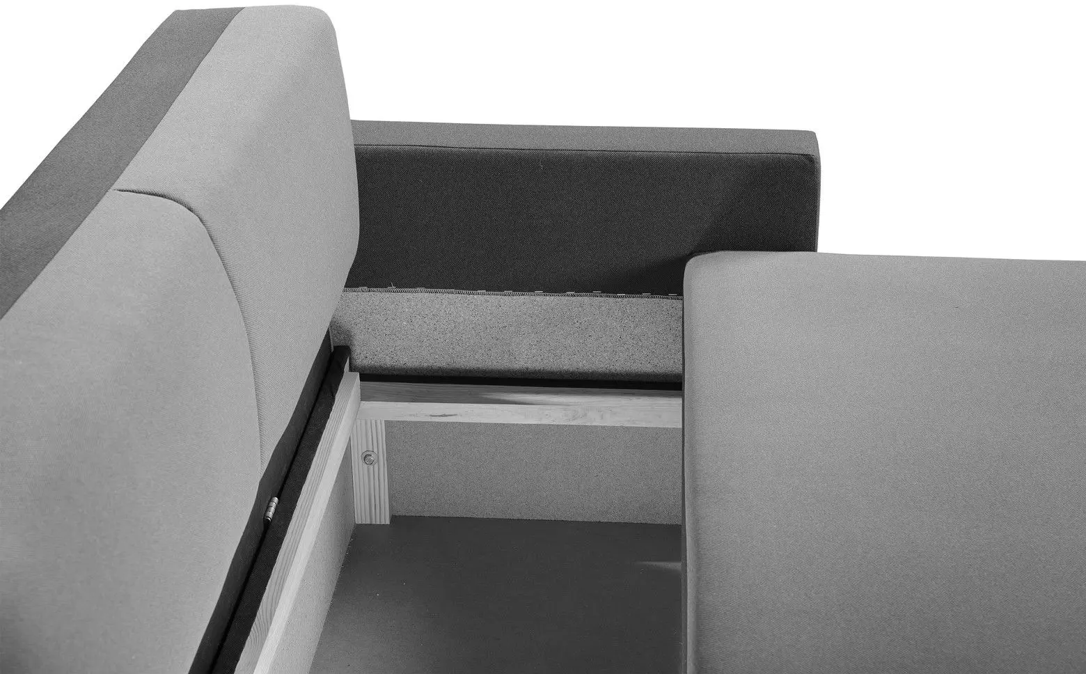 Canapea de colt Modern Lira Malmo 96/90 (Black/Gray-Beige)