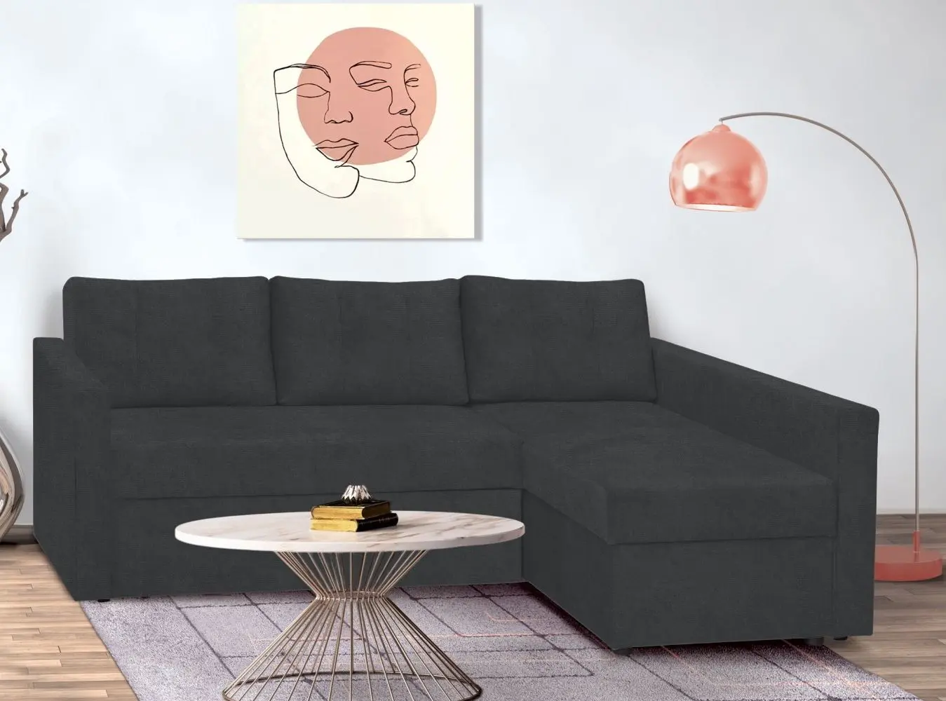 Canapea de colt Modern Lord Alaska 97 Graphite (colt Г)