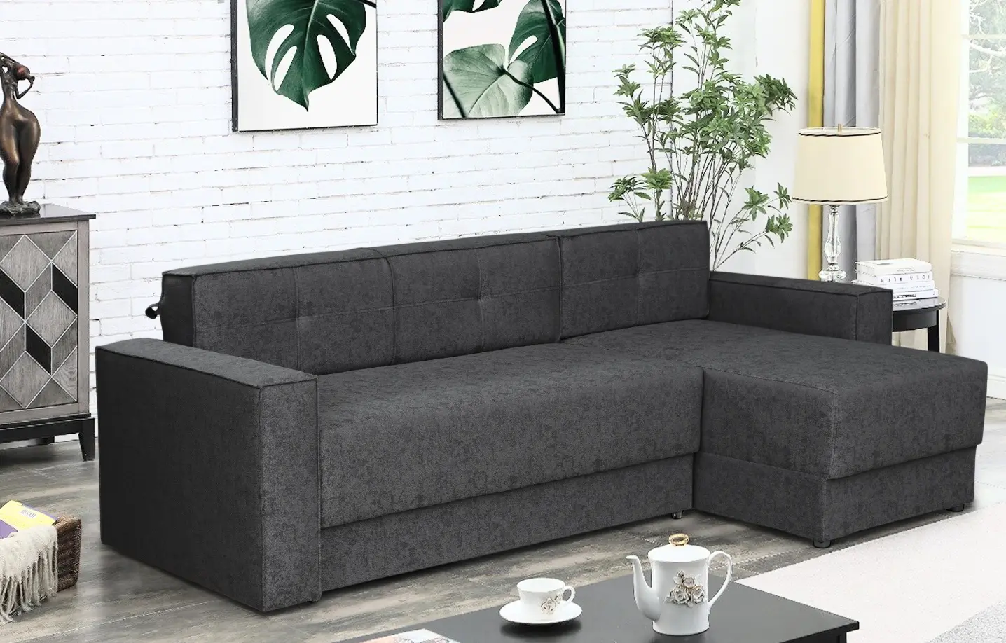 Диван угловой Modern Lotos Alaska 10 Total Eclipse (Dark Gray)