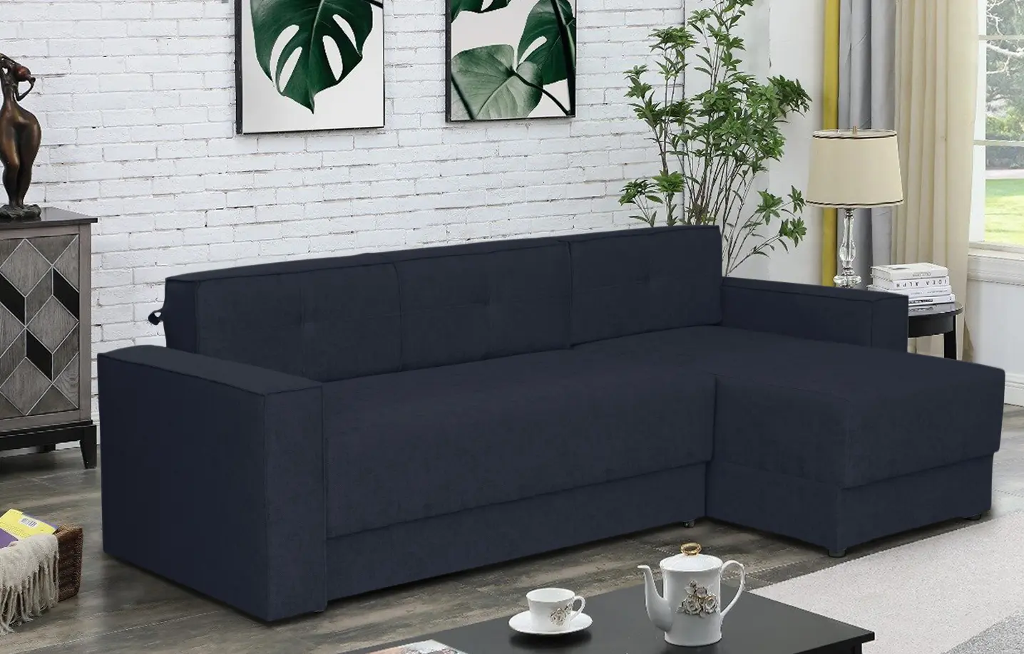 Canapea de colt Modern Lotos Alaska 88 (Dark Blue)