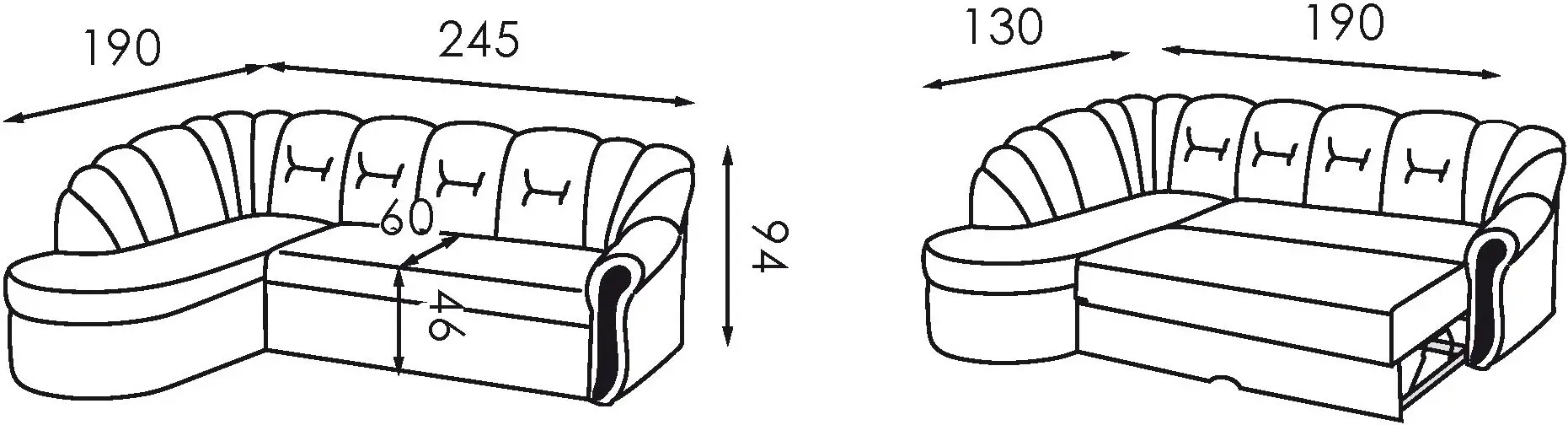 Canapea de colt Modern Mustang Bahama 03/Bahama 08 Caramel/Chocolate (colt 7)