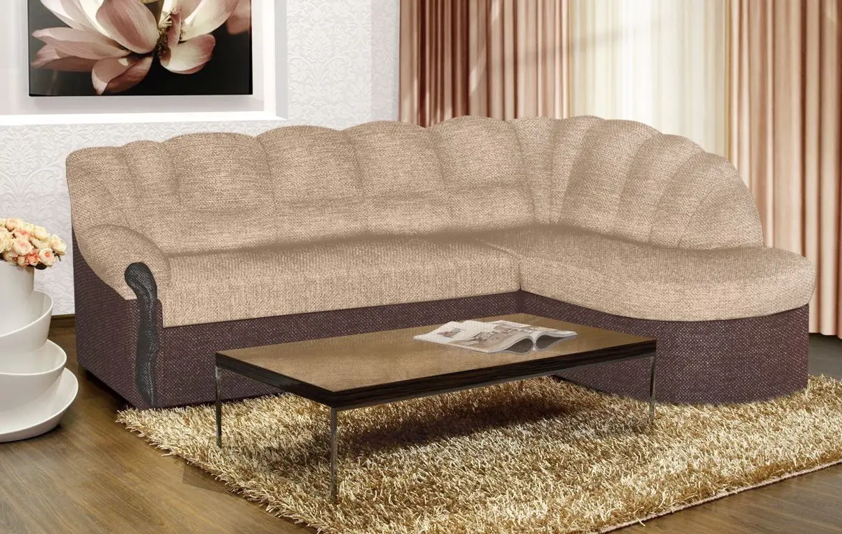 Canapea de colt Modern Mustang Bahama 03/Bahama 08 Caramel/Chocolate (colt Г)