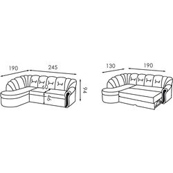 Canapea de colt Modern Mustang Bahama 35 Castor Grey (colt Г) Thumb
