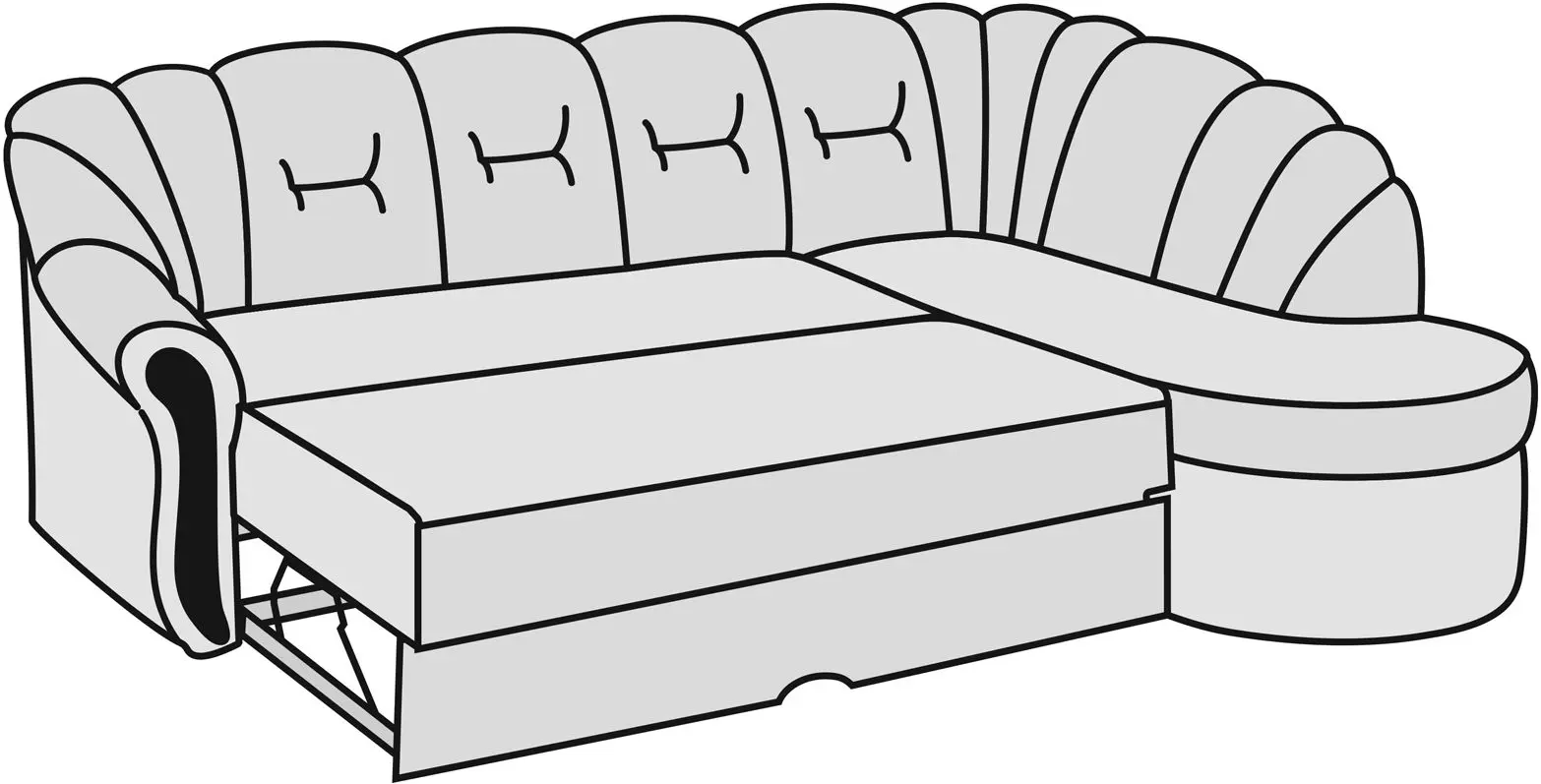 Canapea de colt Modern Mustang Bahama 35 Castor Grey (colt Г)