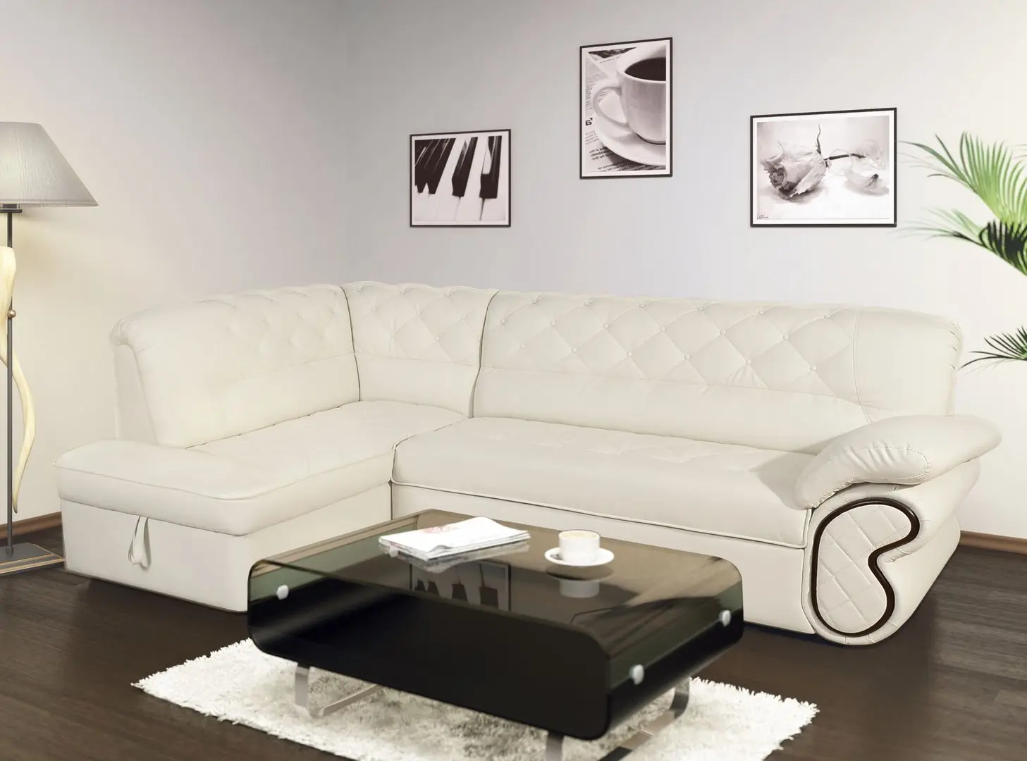 Диван угловой Modern Oskar Fly Nova 2200 White/Wenge (угол 7)