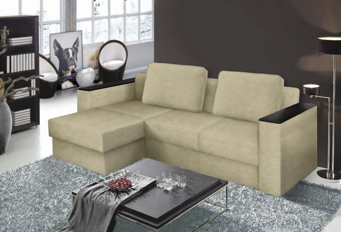 Canapea de colt Modern Soft Alaska 01 Beige (colt 7)