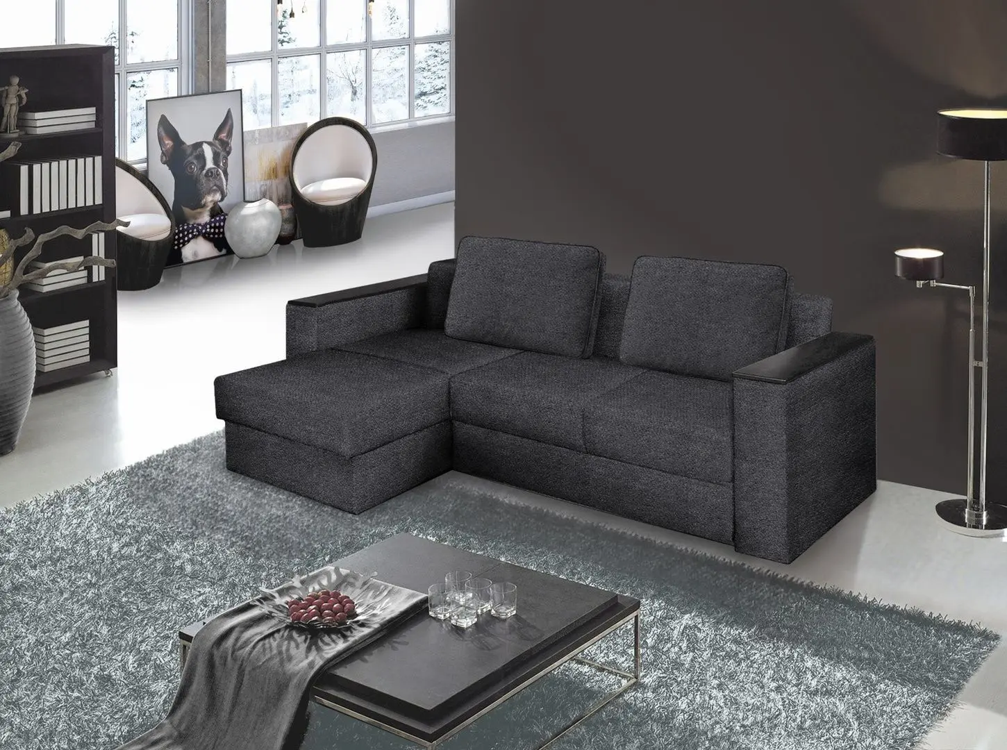 Canapea de colt Modern Soft Alaska 10 Dark Gray (colt 7)