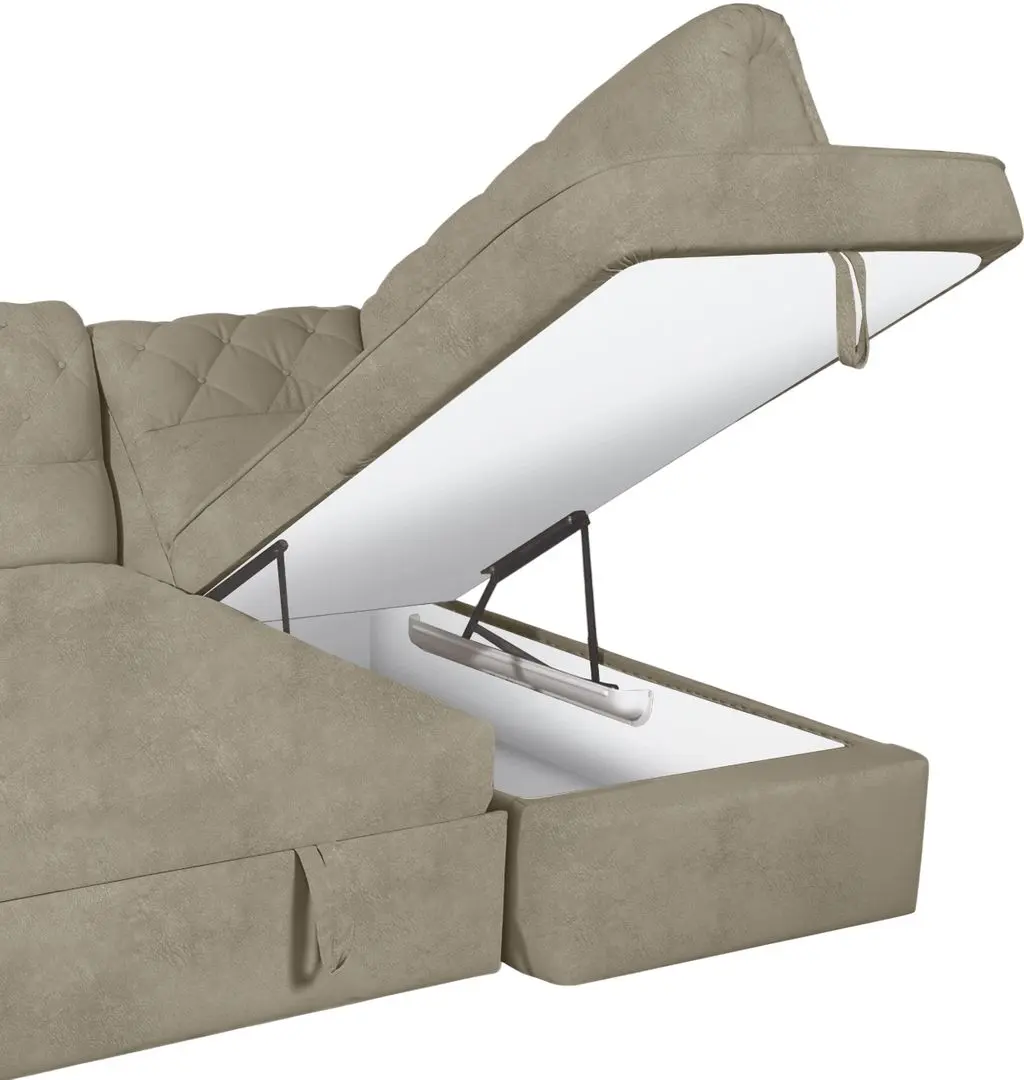 Canapea de colt Modern Oskar New Vavilon 62 Dark Beige/Wenge (colt Г)