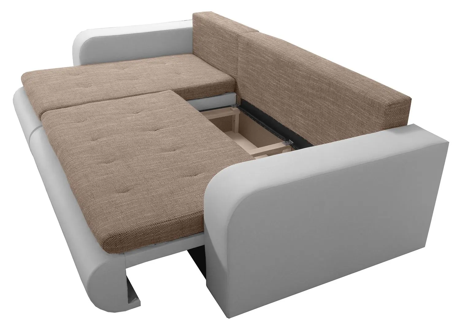 Canapea de colt Tempo Kondela Buran Roh Right (White/Brown)