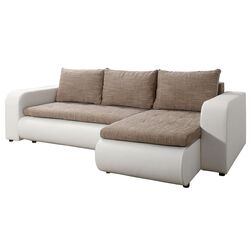 Canapea de colt Tempo Kondela Buran Roh Right (White/Brown) Thumb