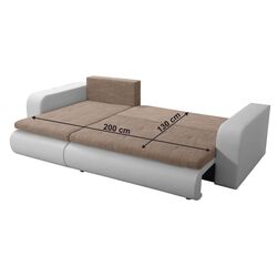 Canapea de colt Tempo Kondela Buran Roh Right (White/Brown) Thumb