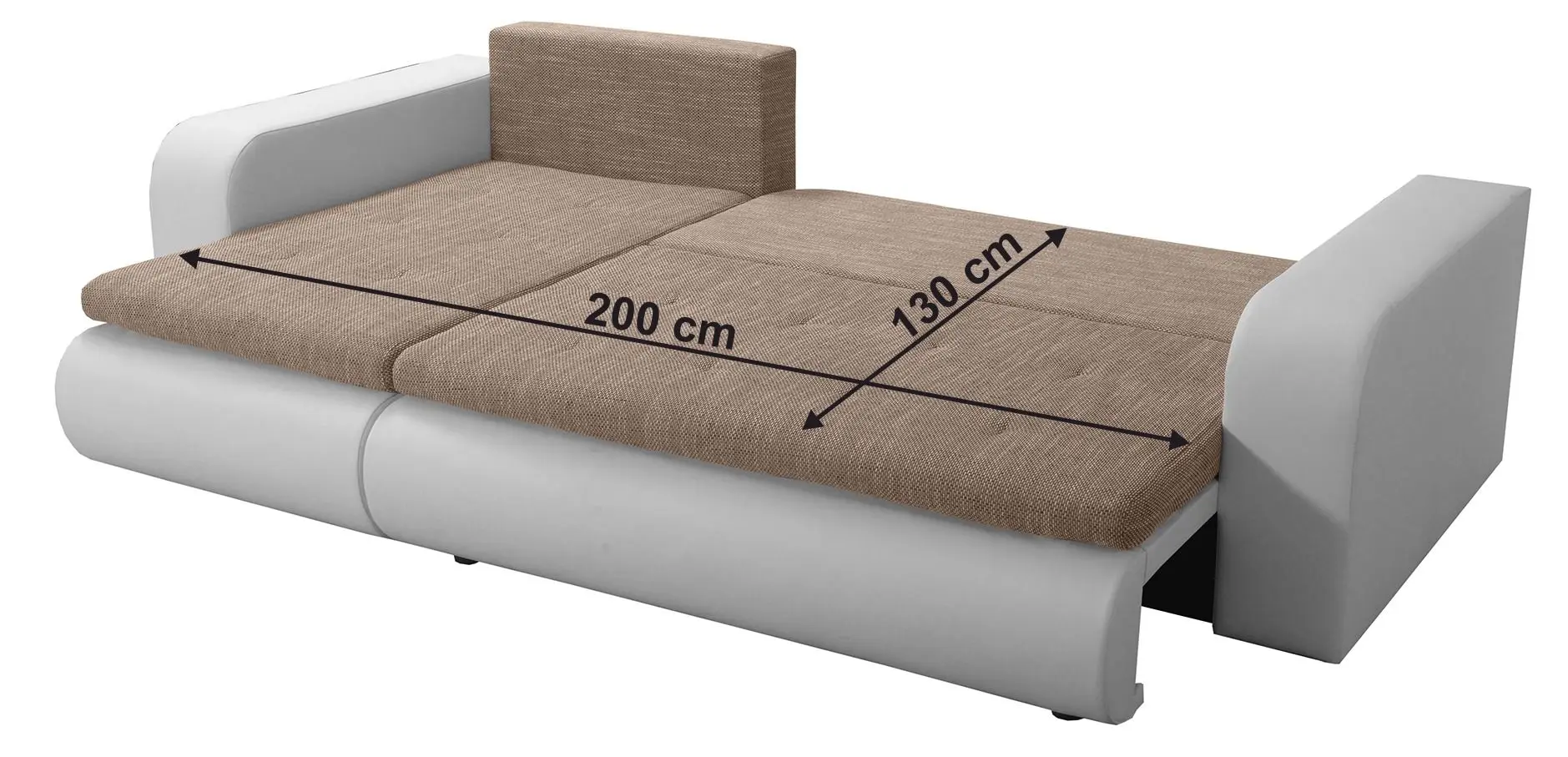 Canapea de colt Tempo Kondela Buran Roh Right (White/Brown)