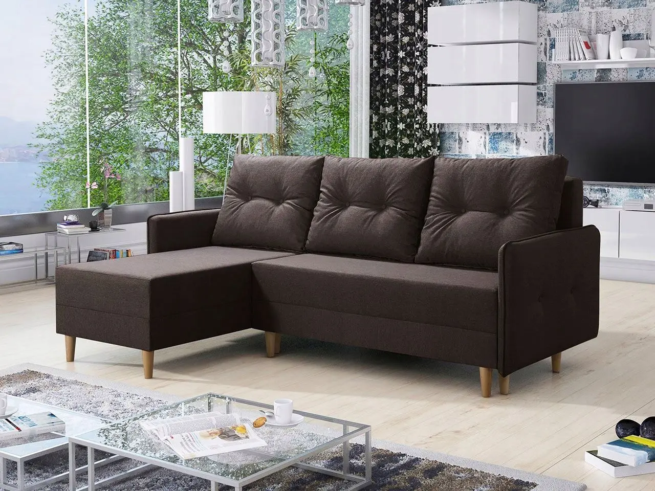 Диван угловой Platan Agata I 28 (Dark Brown) - 2