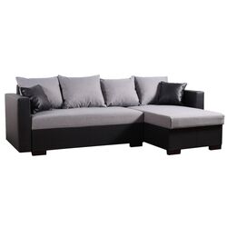 Canapea de colt Platan Karol 02 (Black/Light Gray) Thumb