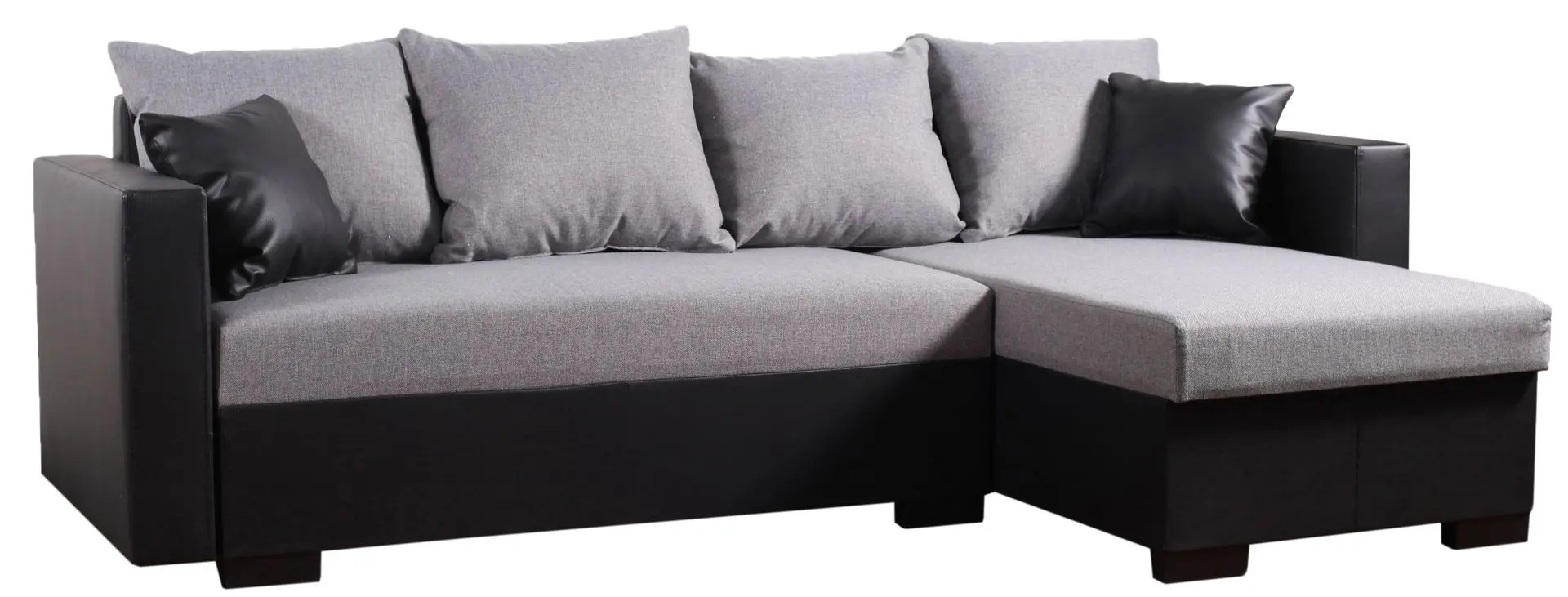 Canapea de colt Platan Karol 02 (Black/Light Gray)