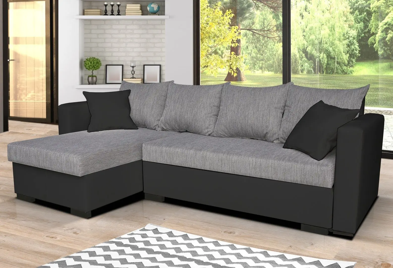 Диван угловой Platan Karol 07 (Black/Gray) - 2