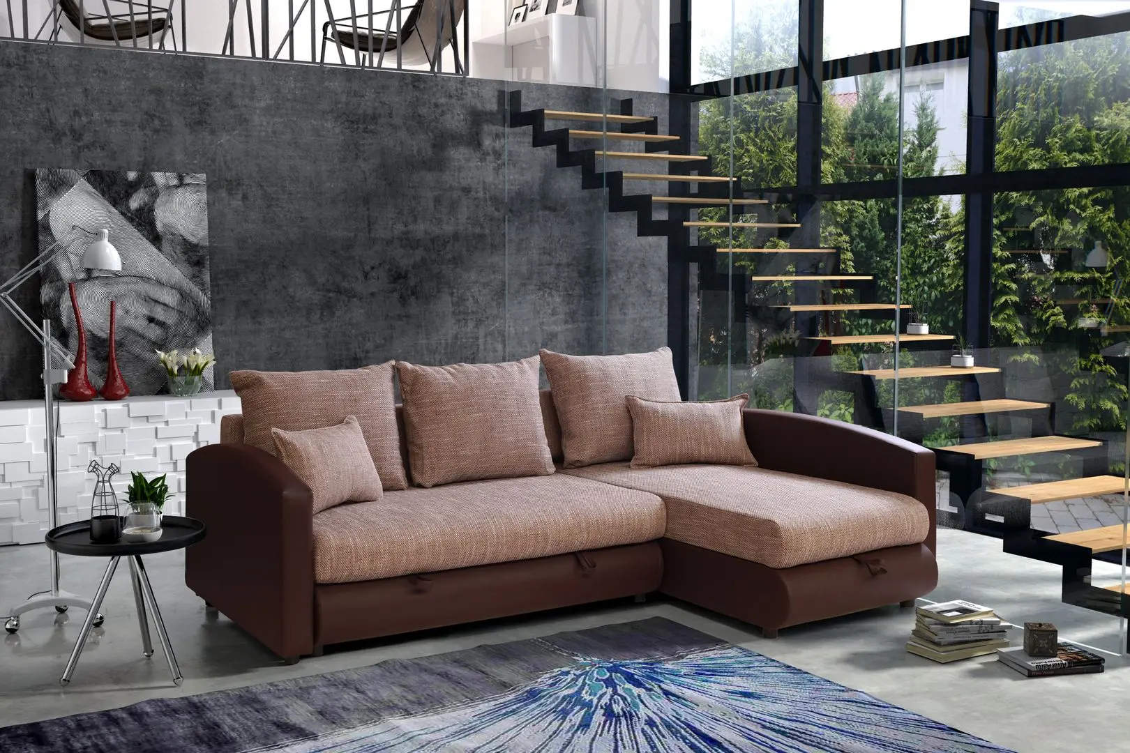 Диван угловой Platan Nina 02 (Brown/Cappuccino) - 2